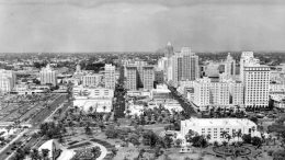 Aerial of Bayfront Park in 1950s.